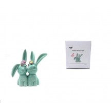 OYLZ Ceramic Rabbit Bunny Jewelry Ring Holder for Wedding Rings & Engagement Rings Teal Color 