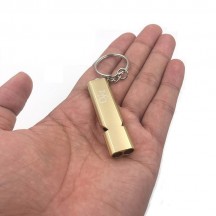 OYLZ Survival Hiking Whistle Double Tubes Loud Whistle with Keychain and Lanyard (Gold) 